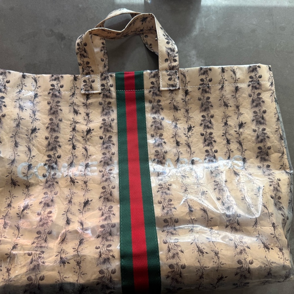 Gucci Beige Floral Transparent Tote commes des garcon collab - Picture 2 of 8